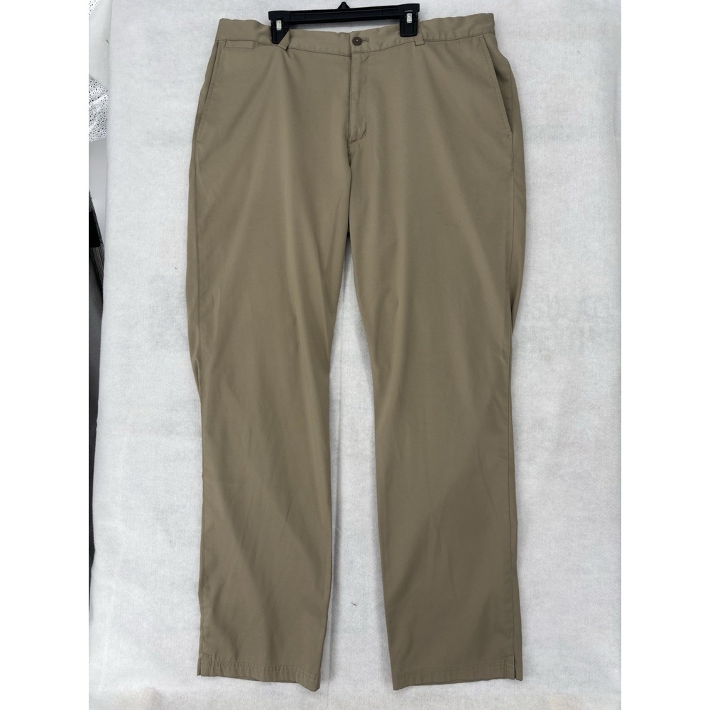 Nike Golf Pants Mens 36x32 Khaki Dri-FIT Flat Front Chino Trousers Performance